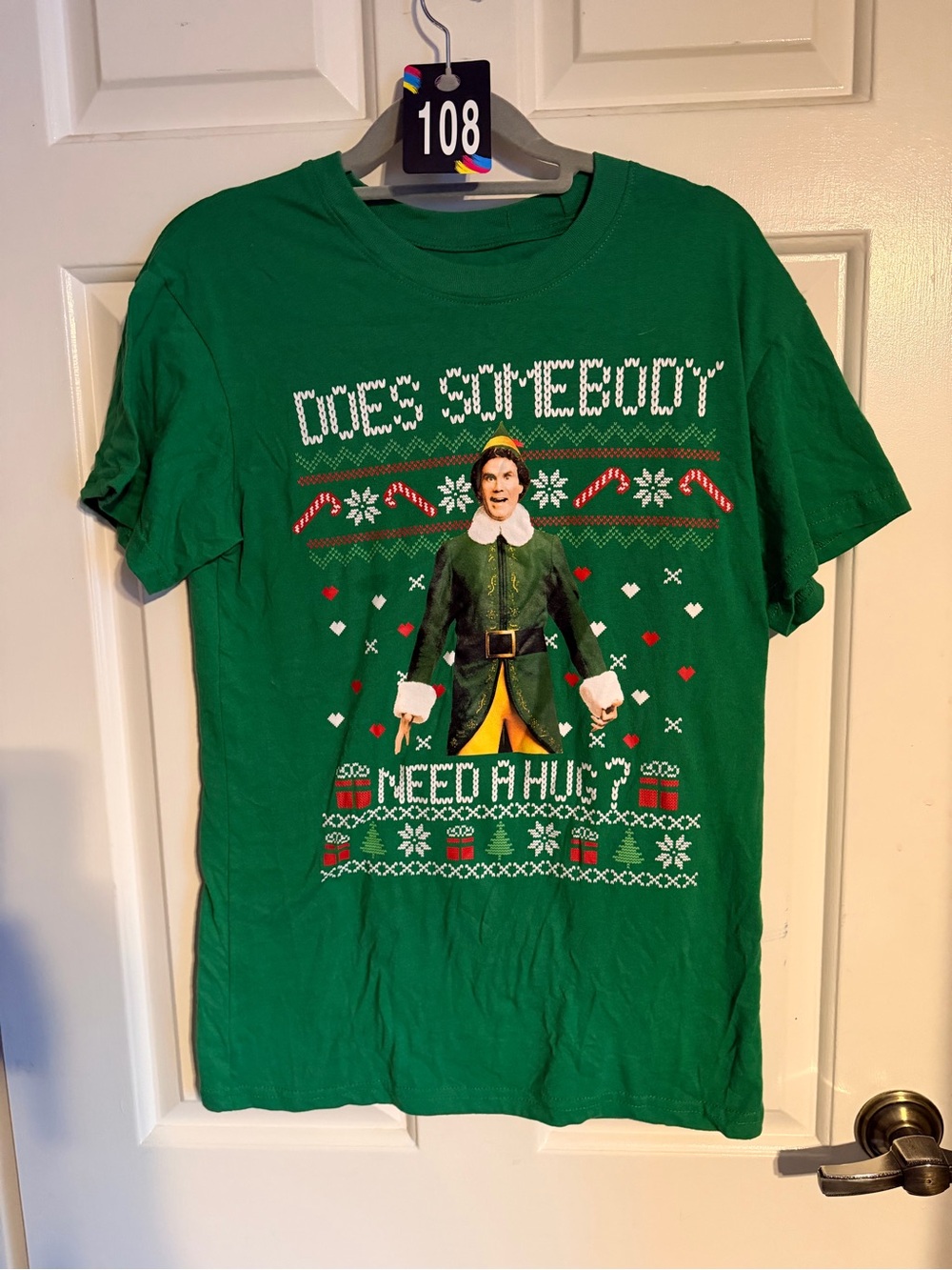ELF Green Holiday Graphic Tee with Movie Character